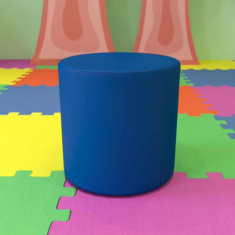 Puf circular azul flexible de 46 cm EMMA + OLIVER