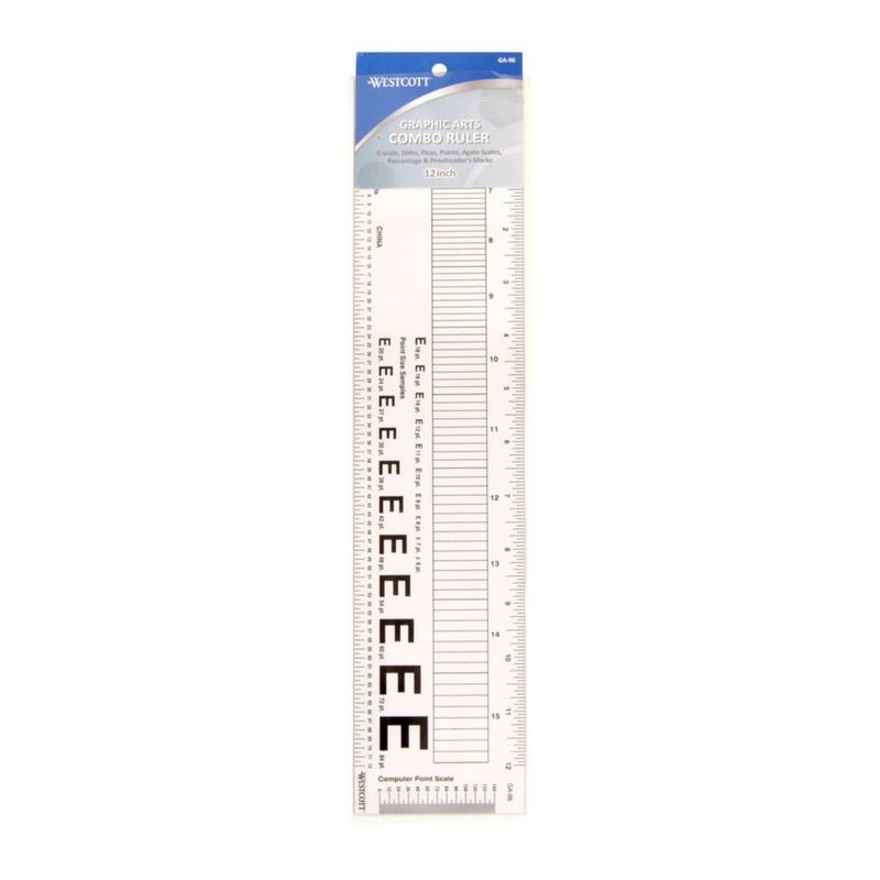 Regla Westcott 30 cm de Punto y Pica para Computadora