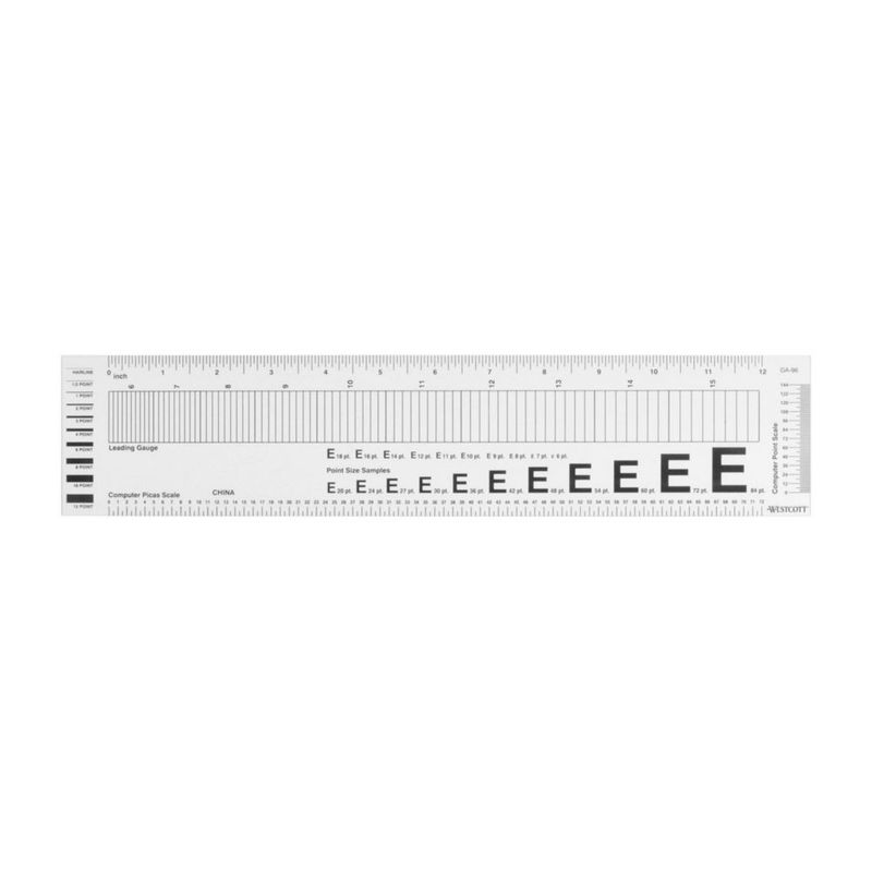 Regla Westcott 30 cm de Punto y Pica para Computadora