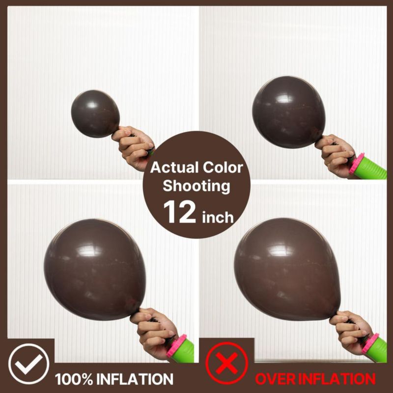 Globos PartyWoo 100 piezas Marrón oscuro varios tamaños
