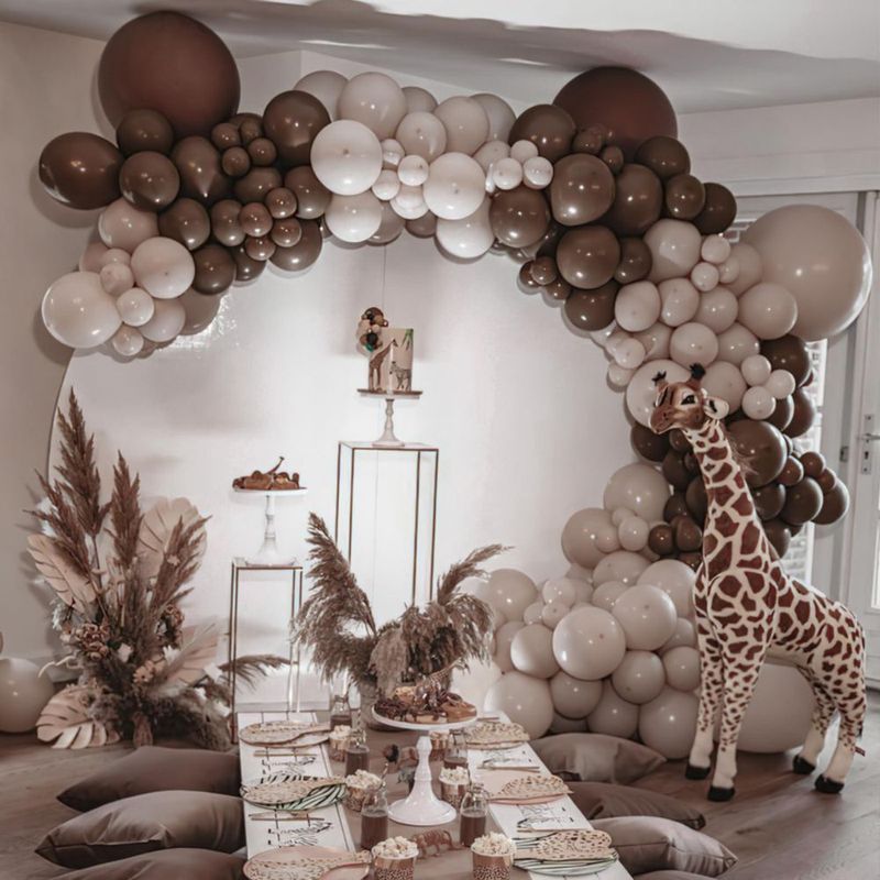 Globos PartyWoo 100 piezas Marrón oscuro varios tamaños
