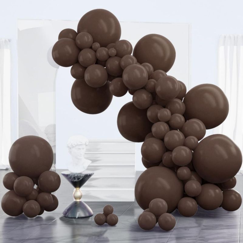 Globos PartyWoo 100 piezas Marrón oscuro varios tamaños