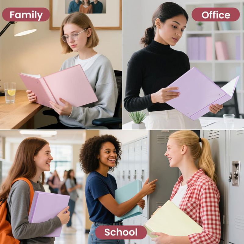 Carpeta SUNEE de 3 pulgadas con anilla D – Pack de 2 color púrpura