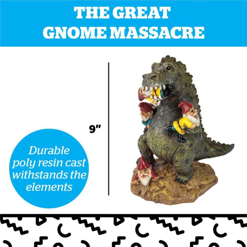 Estatua de Godzilla con Gnomo de Jardín – BigMouth Inc 23 cm