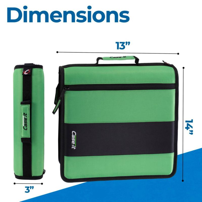 Carpeta de anillas Case it de 350 hojas anillo O de 2" verde Canopy