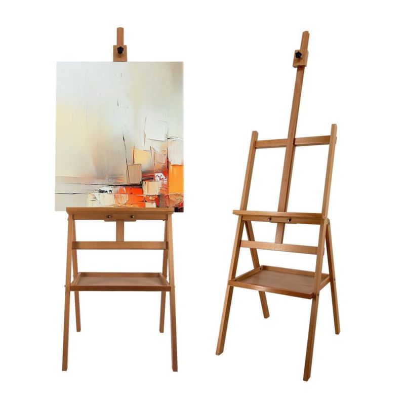 Caballete de Arte Stuelloaf de Madera de Haya con Almacenamiento 91‑152 cm