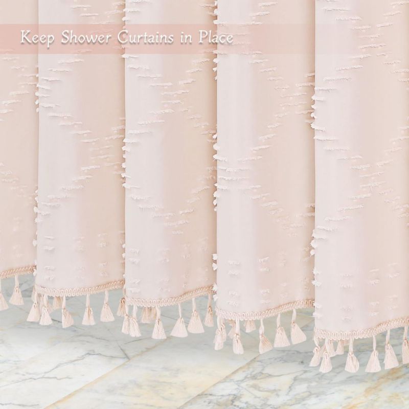 Cortina de Ducha Craidlela 183 cm Rosa Boho con Borlas