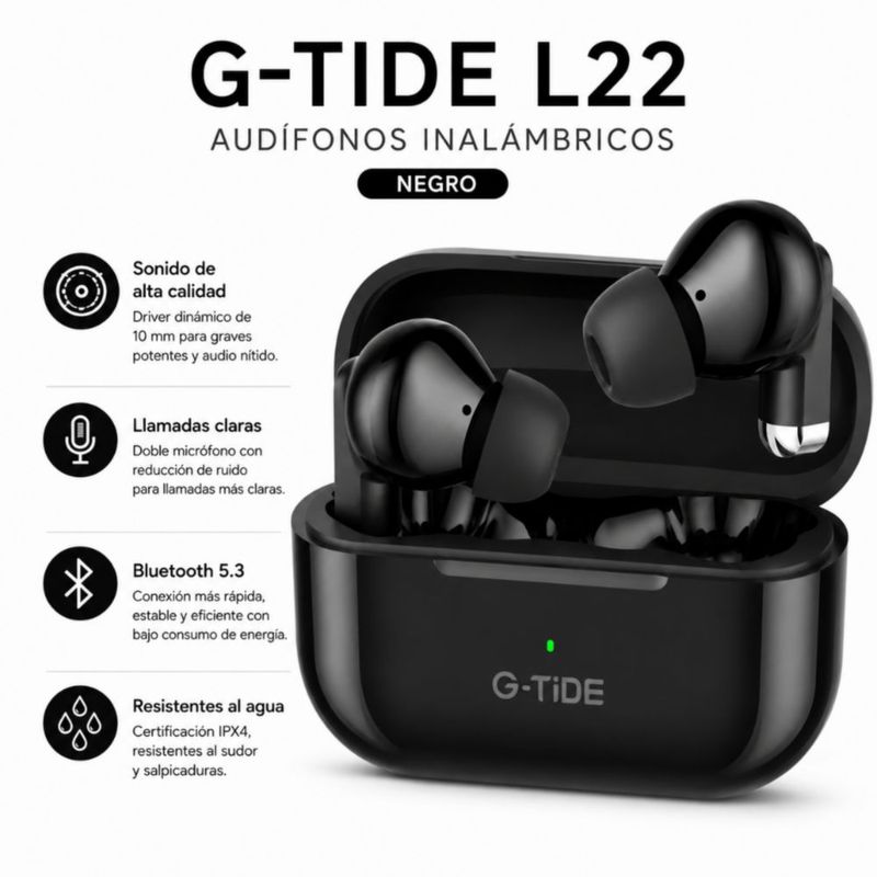 AUDIFONOS G-TIDE L22 (NEGRO) + SMARWATCH HONOR CHOICE 2 EPIC AMOLED + BOCINA G-TIDE SV30