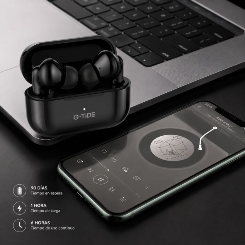AUDIFONOS G-TIDE L22 (NEGRO) + SMARWATCH HONOR CHOICE 2 EPIC AMOLED + BOCINA G-TIDE SV30