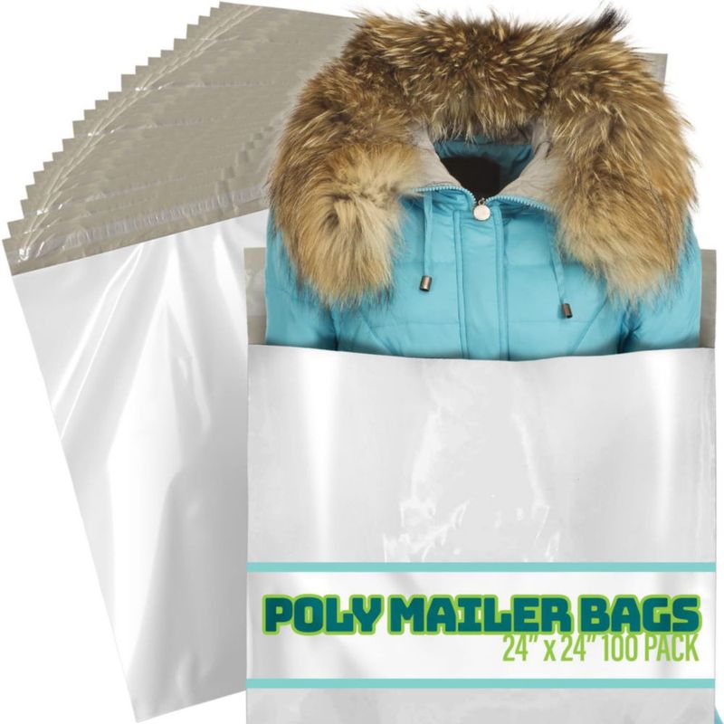 Sobres de envío de polietileno Shop Square 61 cm 100 unidades blanco
