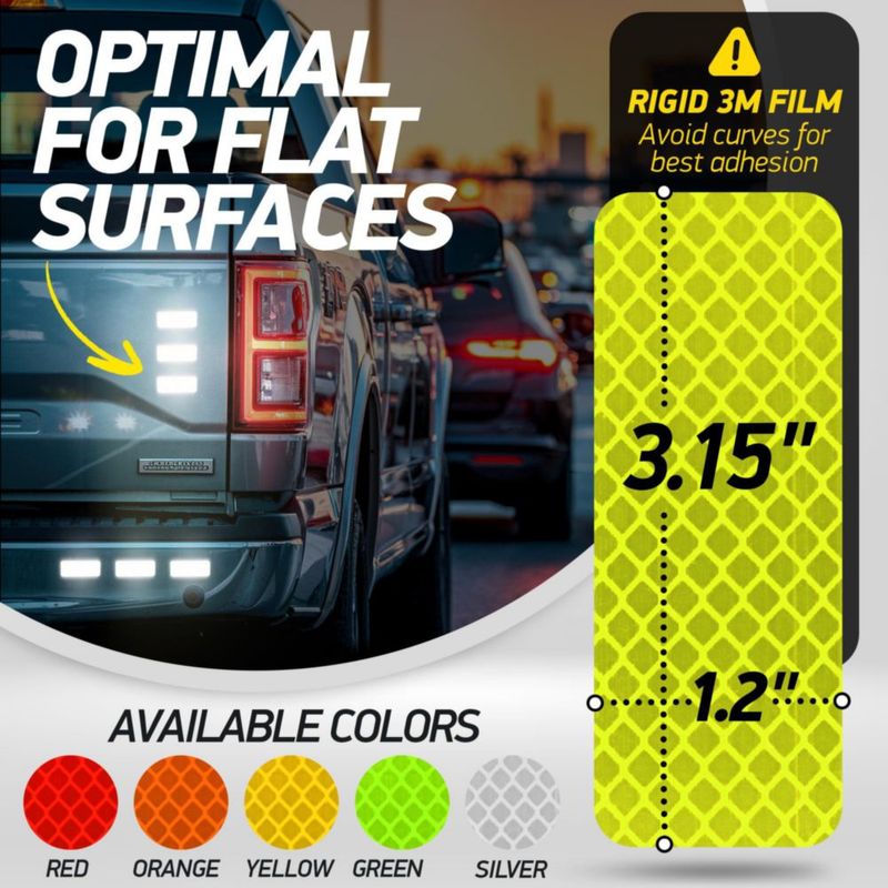 Cinta de Seguridad Reflectante Byllstore 3 cm × 8 cm Pack de 20 Amarillo‑Verde