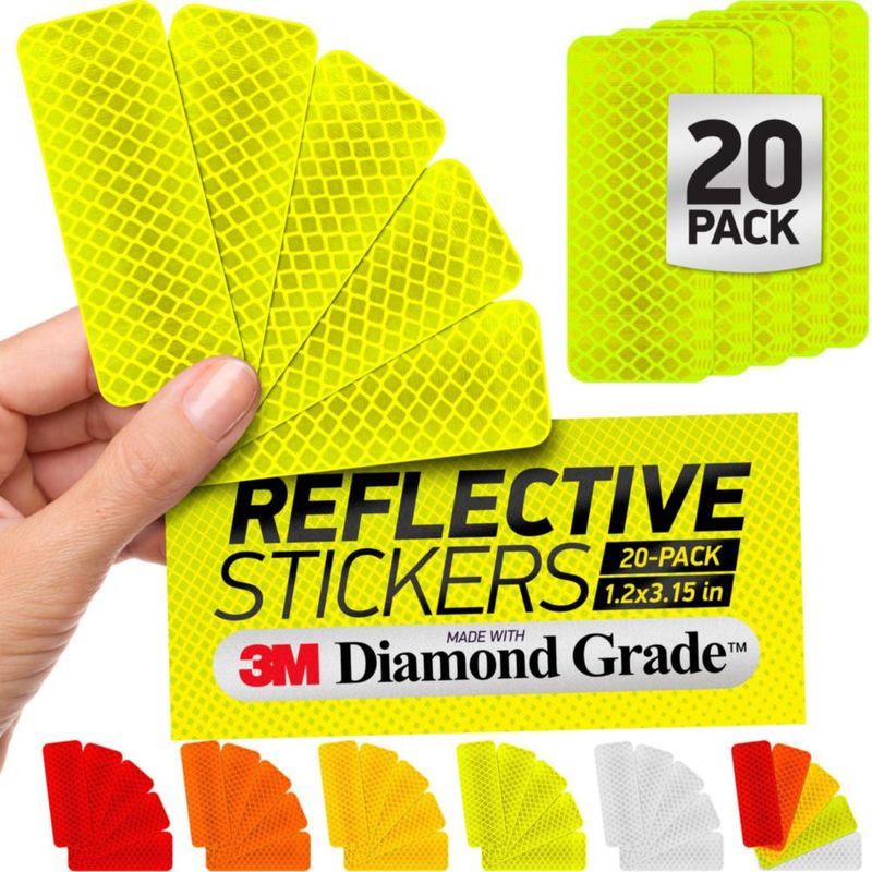 Cinta de Seguridad Reflectante Byllstore 3 cm × 8 cm Pack de 20 Amarillo‑Verde