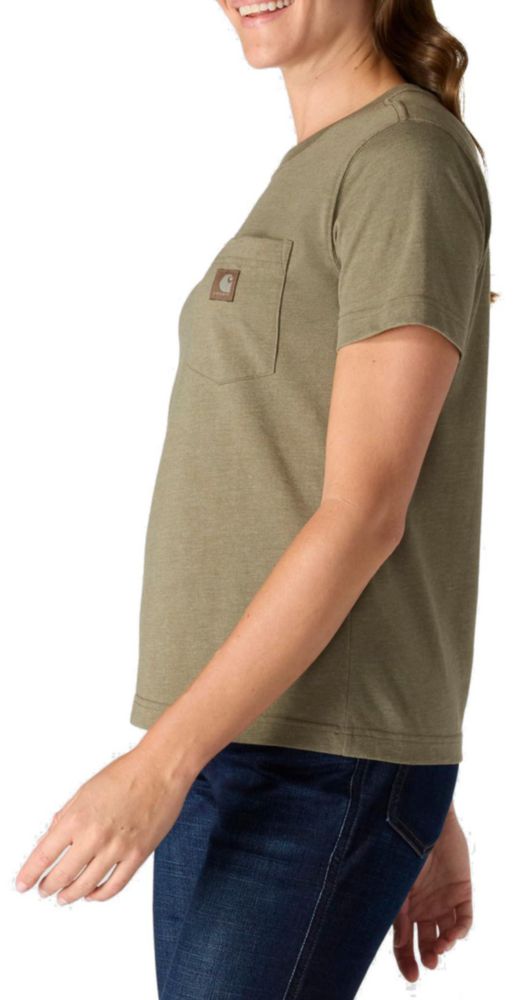 Camiseta Carhartt para mujer talla mediana color oliva polvo