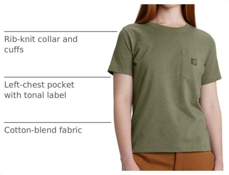 Camiseta Carhartt para mujer talla mediana color oliva polvo