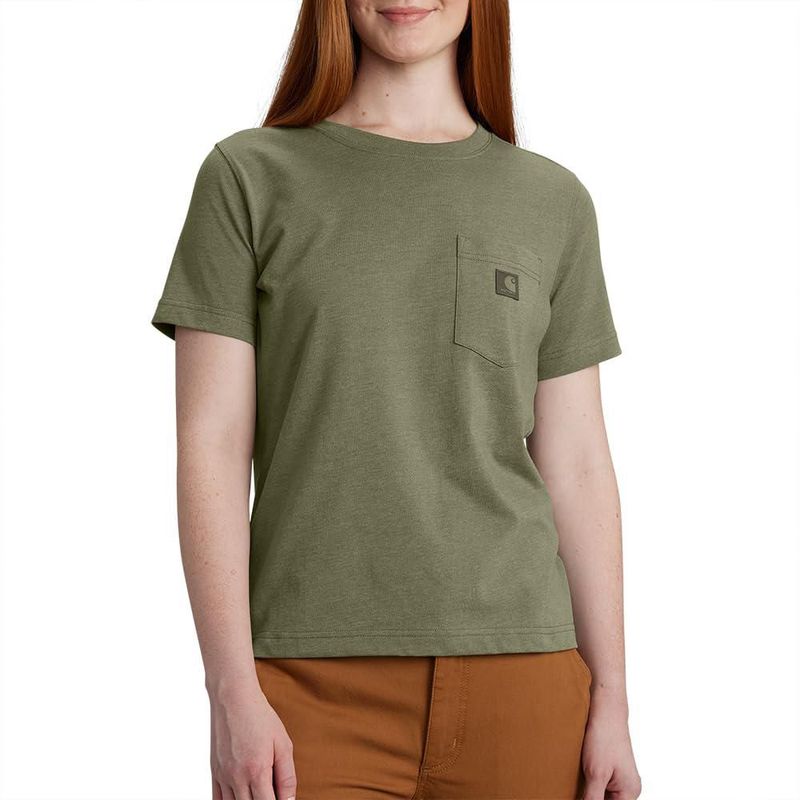 Camiseta Carhartt para mujer talla mediana color oliva polvo