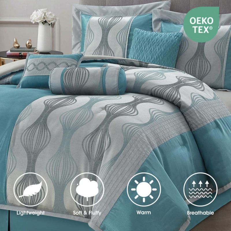 Juego de edredón LANCO MODERN LIFESTYLE King azul 7 piezas