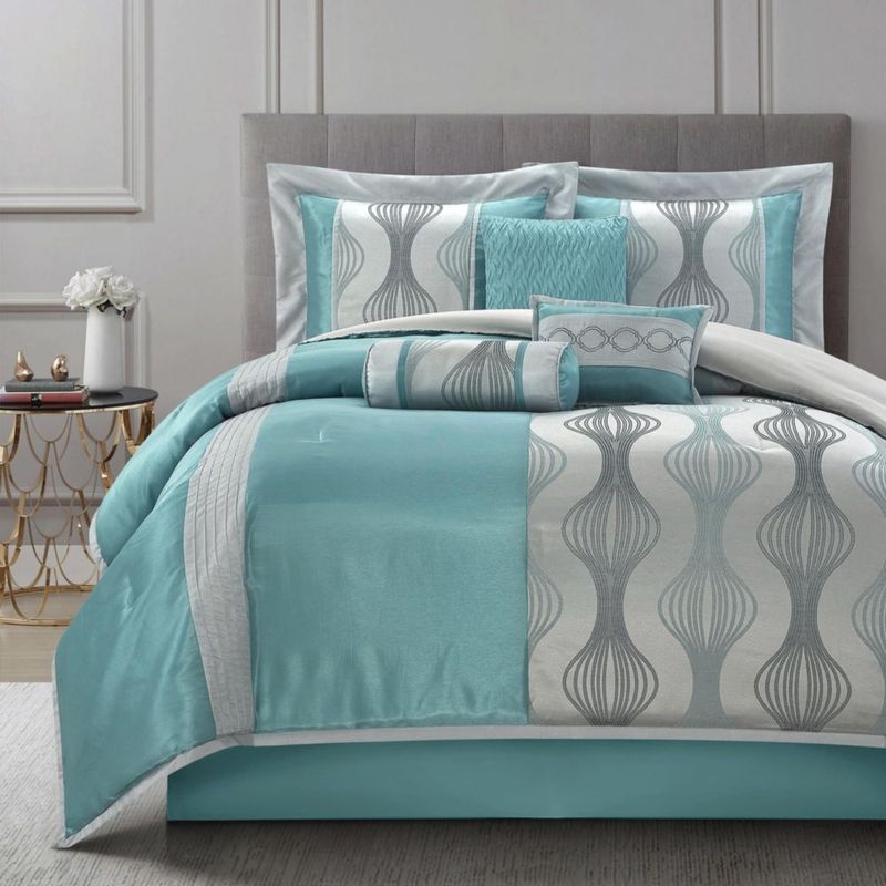 Juego de edredón LANCO MODERN LIFESTYLE King azul 7 piezas