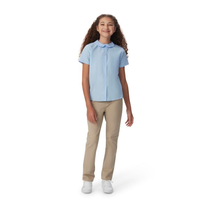 Blusa French Toast 4T Blanca de manga corta con Cuello estilo Peter Pan