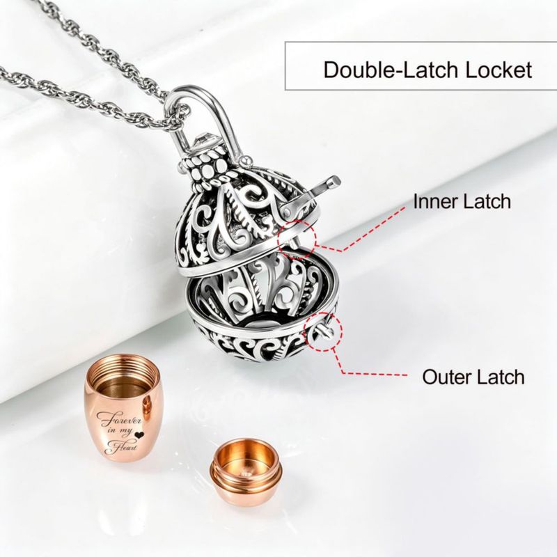 Collar Gredstar con urna de 36 cm y colgante de flor – recuerdo