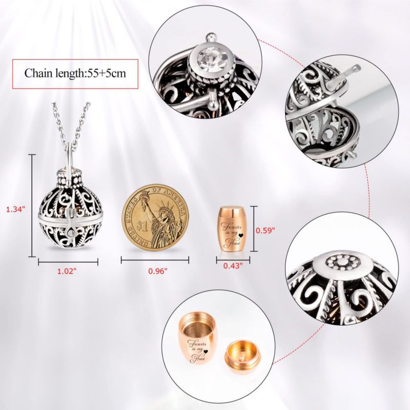 Collar Gredstar con urna de 36 cm y colgante de flor – recuerdo