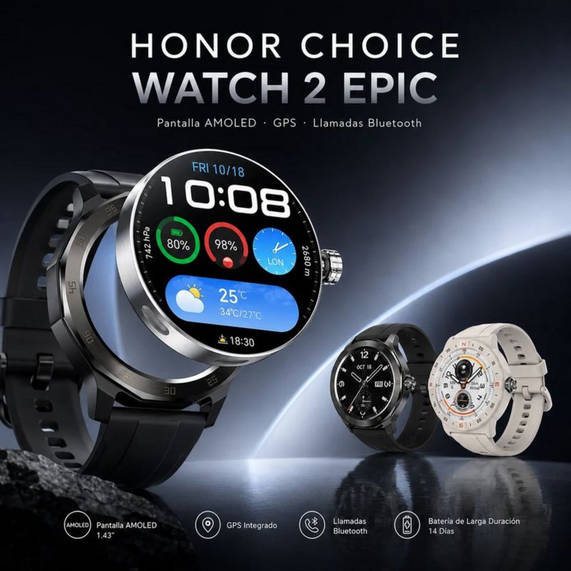 AUDIFONOS G-TIDE H21 (PLATA) + SMARWATCH HONOR CHOICE 2 EPIC AMOLED + BOCINA SANAG M15 (BEIGE)