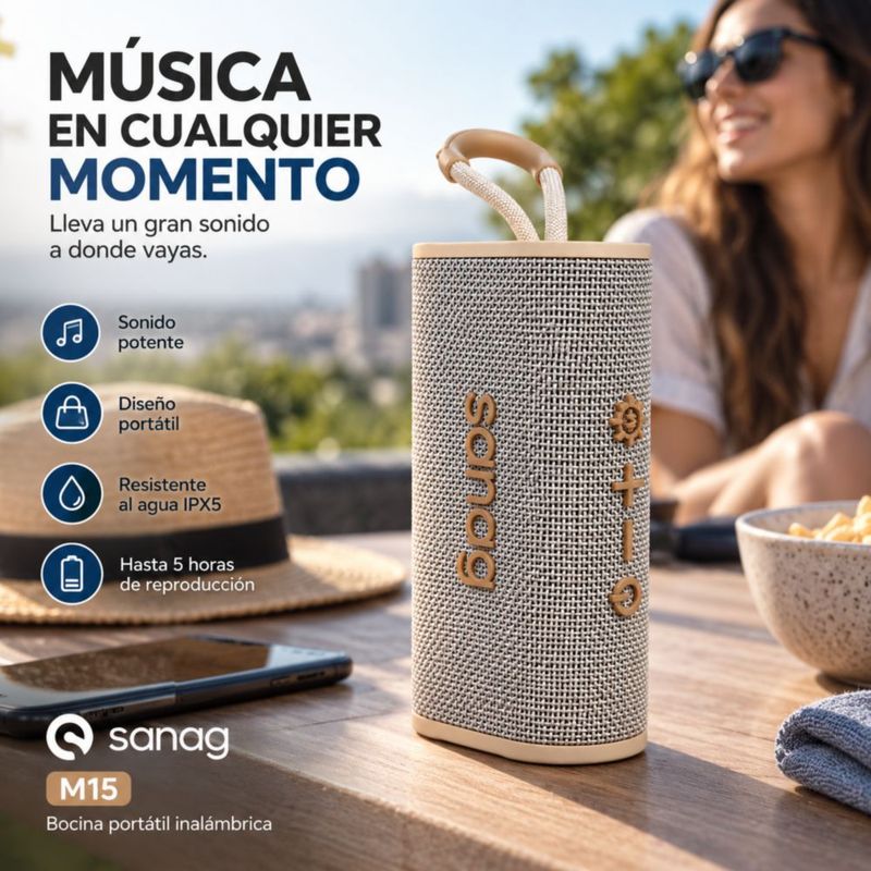 AUDIFONOS G-TIDE H21 (PLATA) + SMARWATCH HONOR CHOICE 2 EPIC AMOLED + BOCINA SANAG M15 (BEIGE)