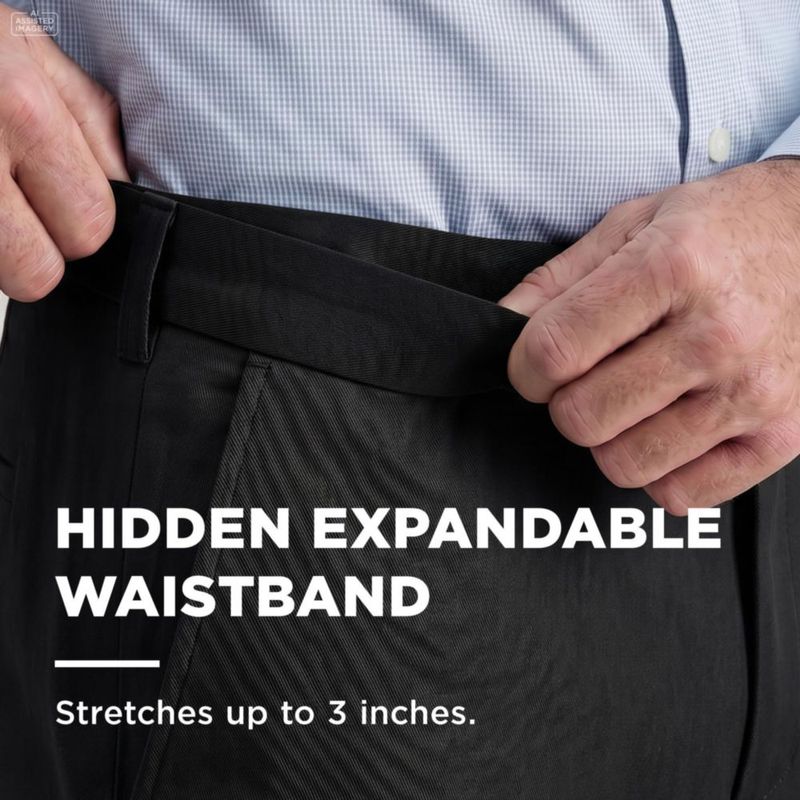 PANTALONES Haggar Corte Clásico 40W x 76 cm Negro sin planchar
