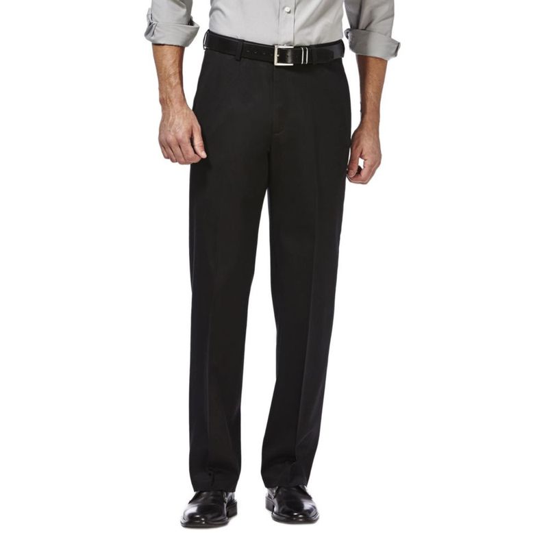 PANTALONES Haggar Corte Clásico 40W x 76 cm Negro sin planchar