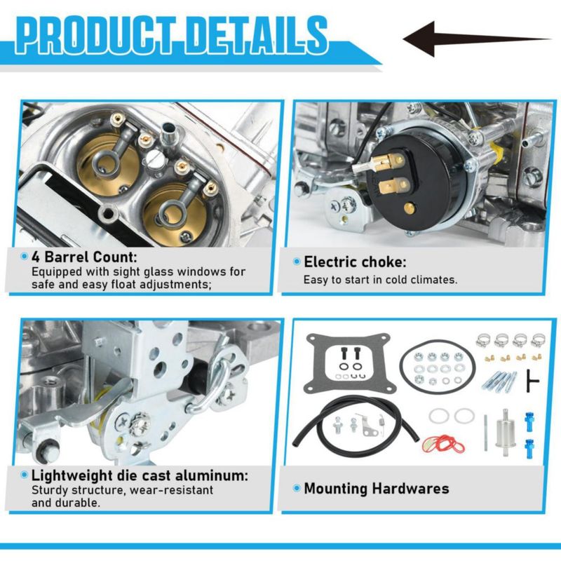 Carburador FQRANBO 750 CFM con Estrangulador Eléctrico 4150