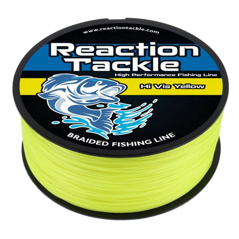 Línea Trenzada de Pesca Reaction Tackle 30 lb 274 m Amarillo Alta Visibilidad
