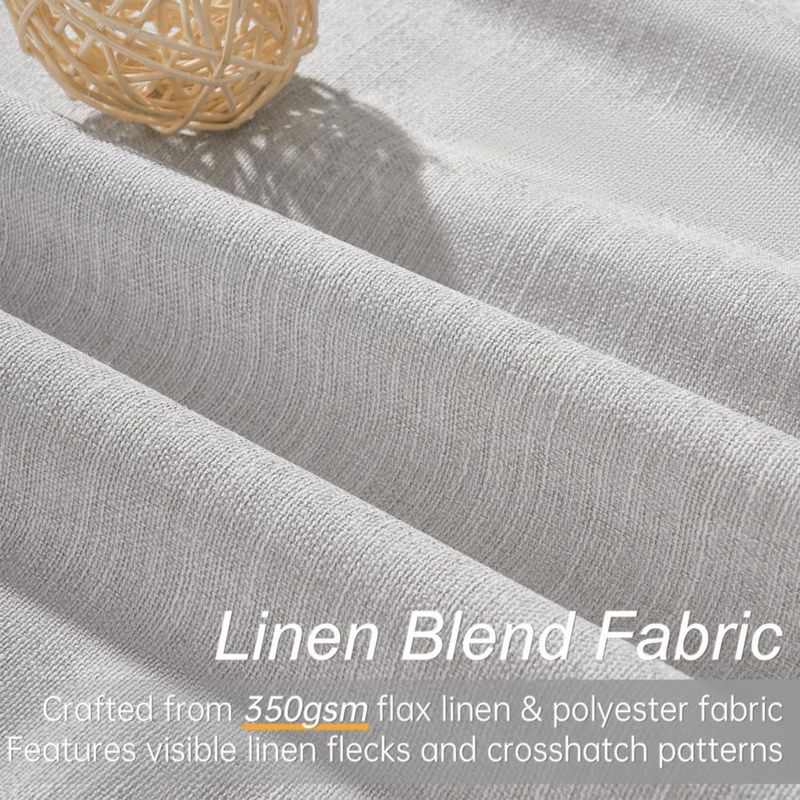 Cortina Topfinel 213 cm Gris Beige Opaca de Lino