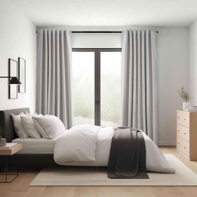 Cortina Topfinel 213 cm Gris Beige Opaca de Lino