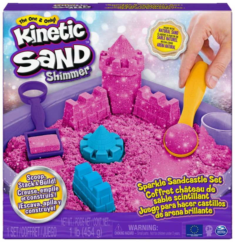 Arena Cinética Rosa con Brillo 454 g