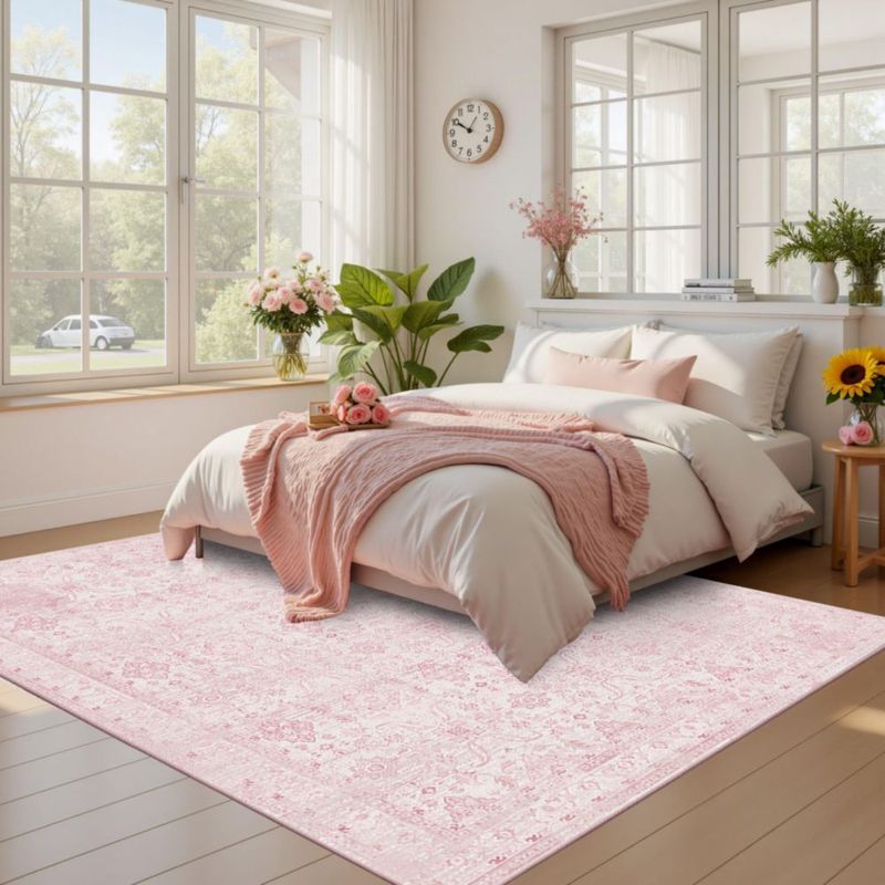 Alfombra Rugxara 147 × 178 cm Rosa Lavable