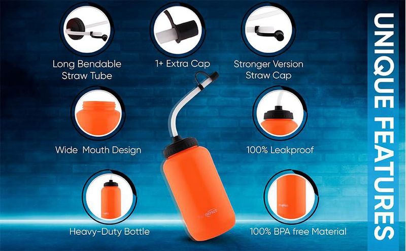 Botella Pro Impact de 1000 ml Flexible LDPE Libre de BPA