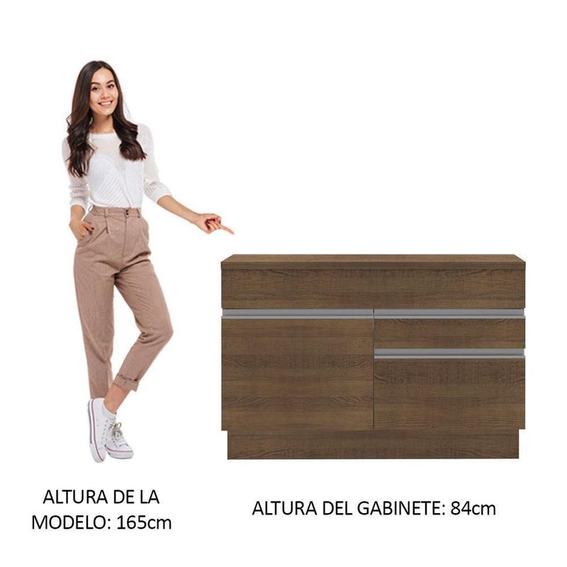 Gabinete bajo bufetera madesa glamy 120cm con encimera mm 02