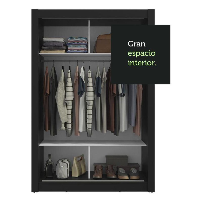 Ropero closet madesa milano 2 puertas 1 espejo ng