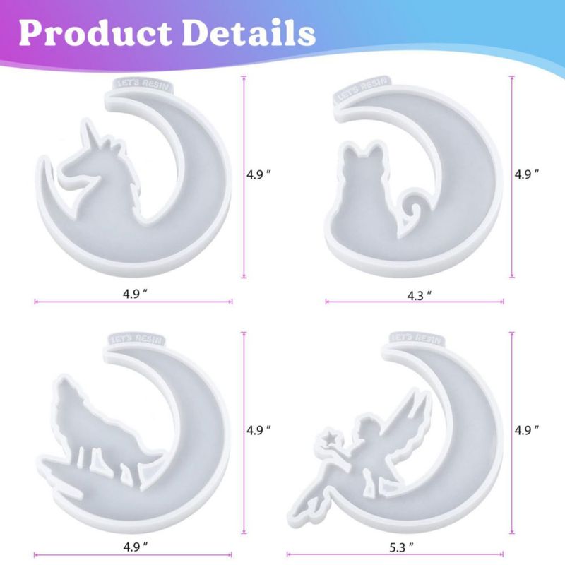 Moldes de Silicona LET'S RESIN Luna Creciente para Resina Epoxi