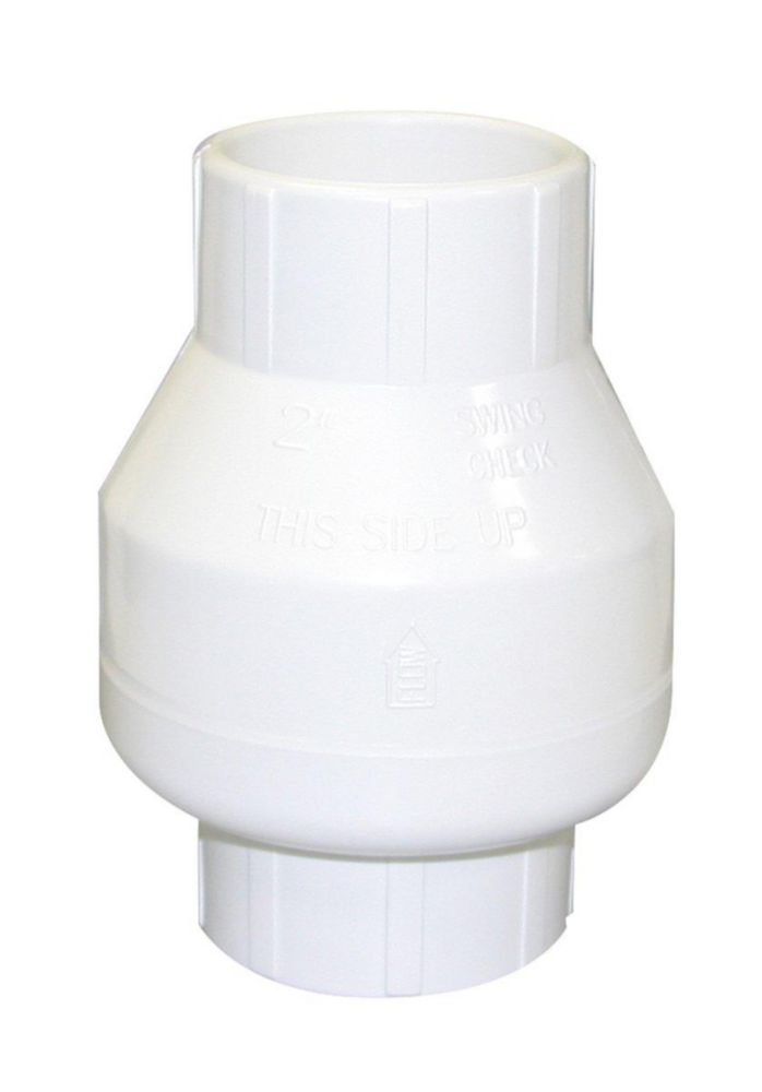 Válvula de Retención Valterra 2" Deslizamiento PVC Blanca de Giro