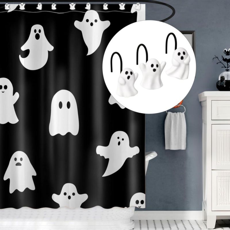 Ganchos para ducha Sunlit paquete de 12 fantasmas - Decoración Halloween