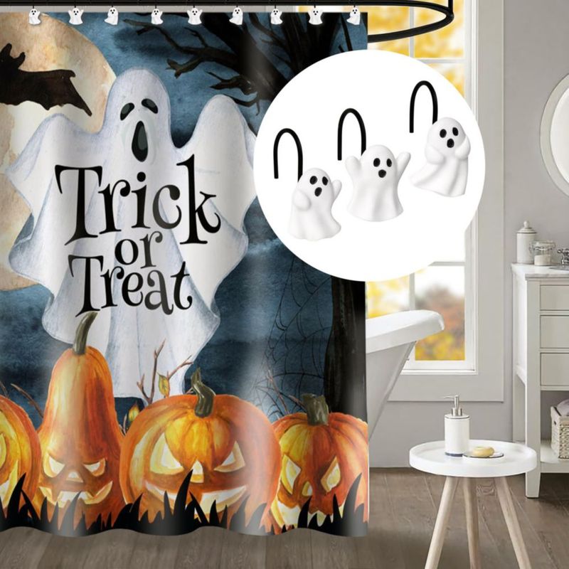 Ganchos para ducha Sunlit paquete de 12 fantasmas - Decoración Halloween