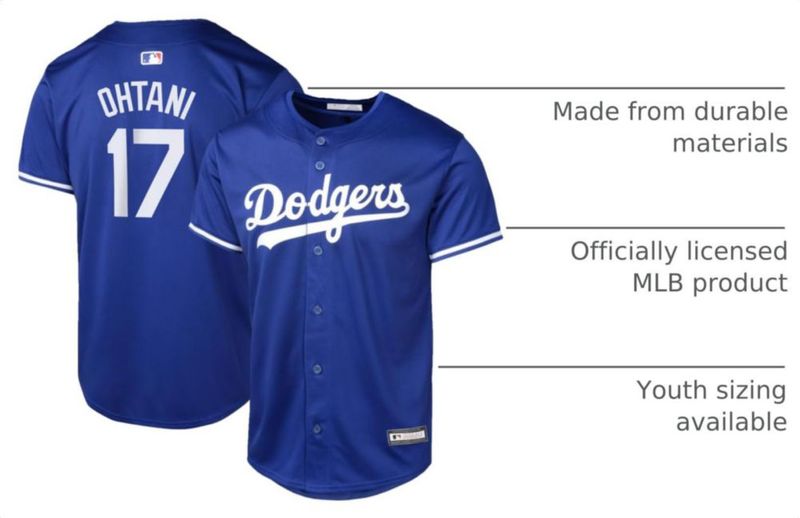 Camiseta de béisbol Outerstuff Ohtani Dodgers Juvenil Azul 8-20