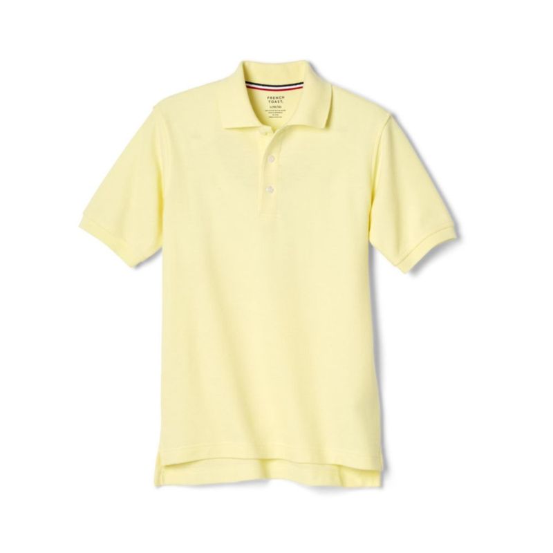Polera tipo polo French Toast L color amarillo mezcla de algodón