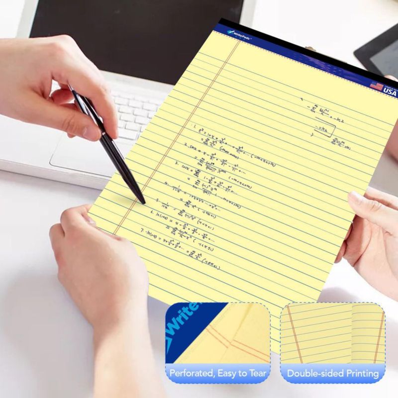 Bloc de notas legales WritePads 22 × 36 cm Rayado amplio – Pack de 12