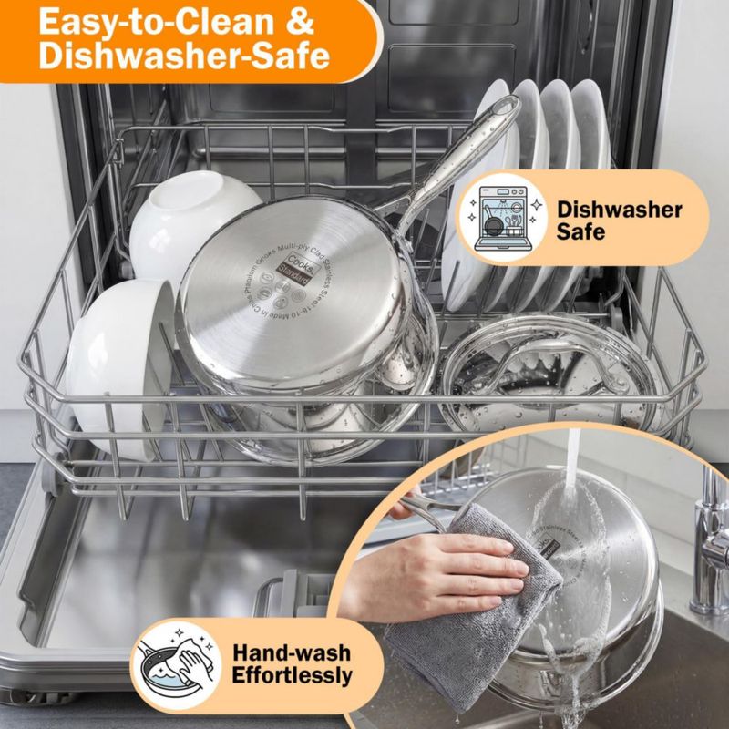 Cacerola Cooks Standard de 3 L de Acero Inoxidable con Tapa