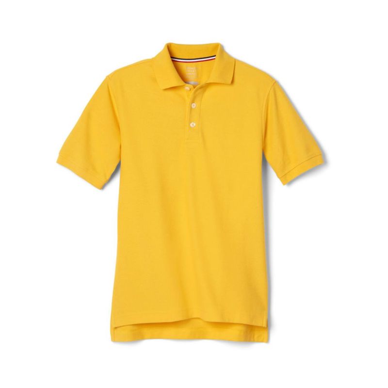 Polera tipo polo unisex para niños French Toast M dorada de manga corta