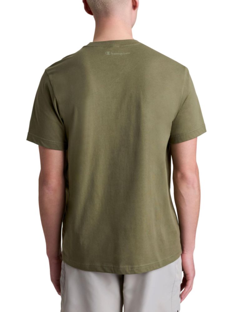 Camiseta Champion Classic de Algodón Oliva Quemada Talla Grande