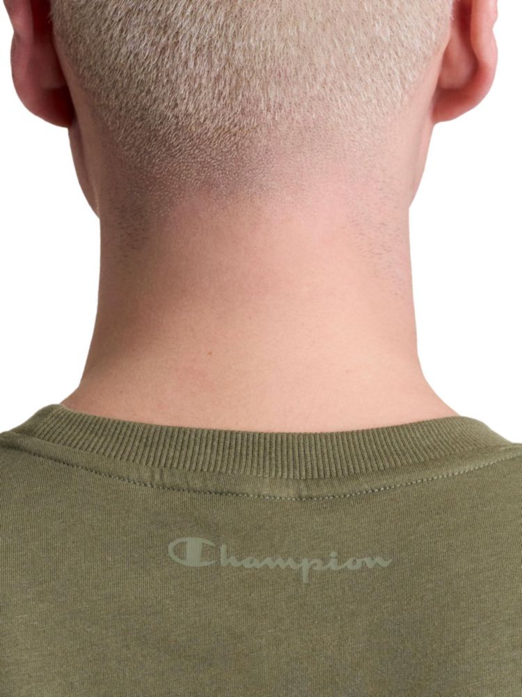 Camiseta Champion Classic de Algodón Oliva Quemada Talla Grande