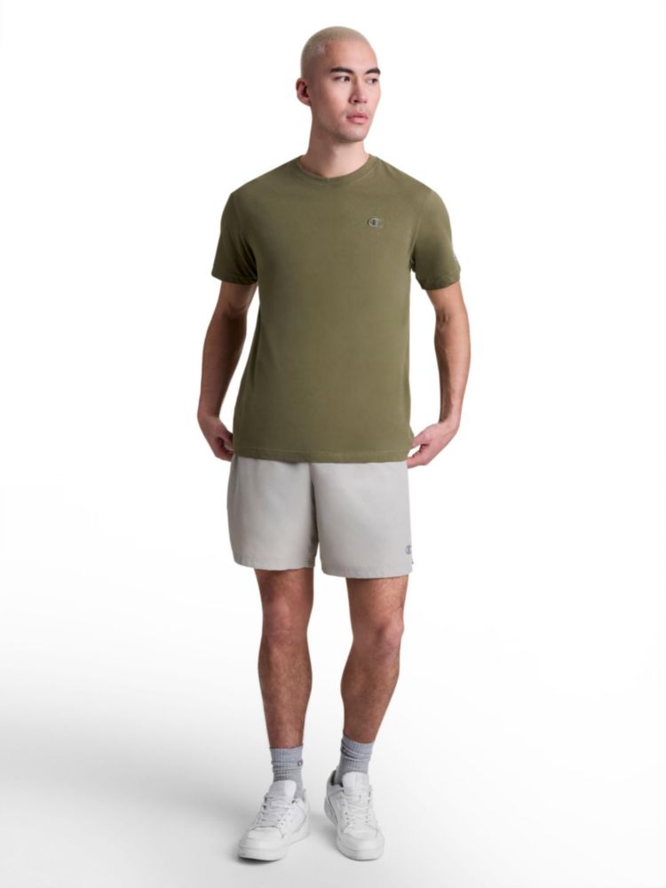 Camiseta Champion Classic de Algodón Oliva Quemada Talla Grande