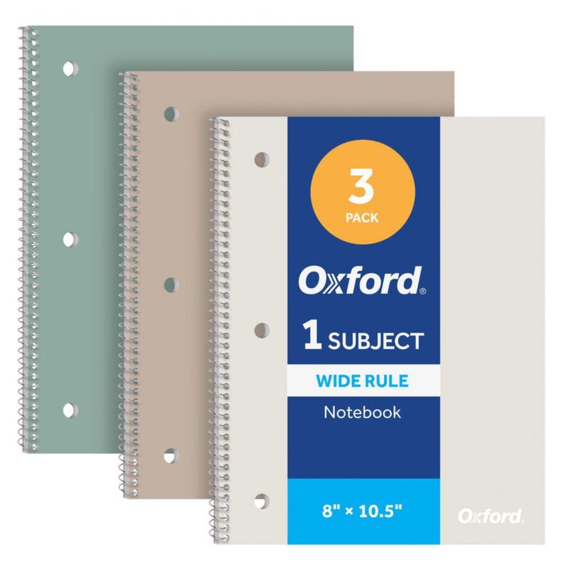 Paquete de 3 cuadernos Oxford rayado amplio 70 hojas